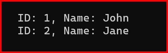 Picture showing the output of dataset in ado.net